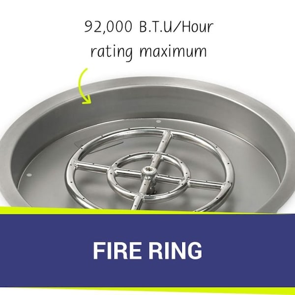 19 Stainless Steel Round Drop-In Pan With 12 Ring Burner